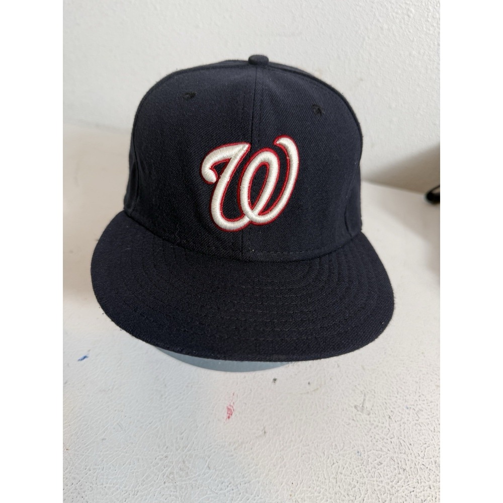 WASHINGTON NATIONALS VINTAGE NEW ERA WOOL BASEBALL ON FIELD HAT CAP - SIZE 7 1/4